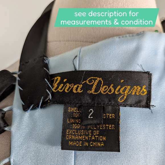 Vintage Prom Dress 2 Blue Maxi Ball Gown Y2K Fairy Princess Goth Corset Bead - Picture 14 of 16